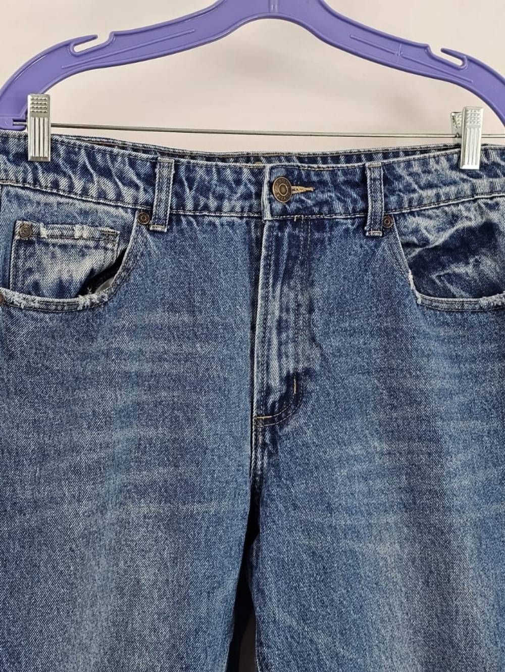 Flying Angel Ripped Distressed High Rise Mom Jeans, Sz 31 - Picture 2 of 12
